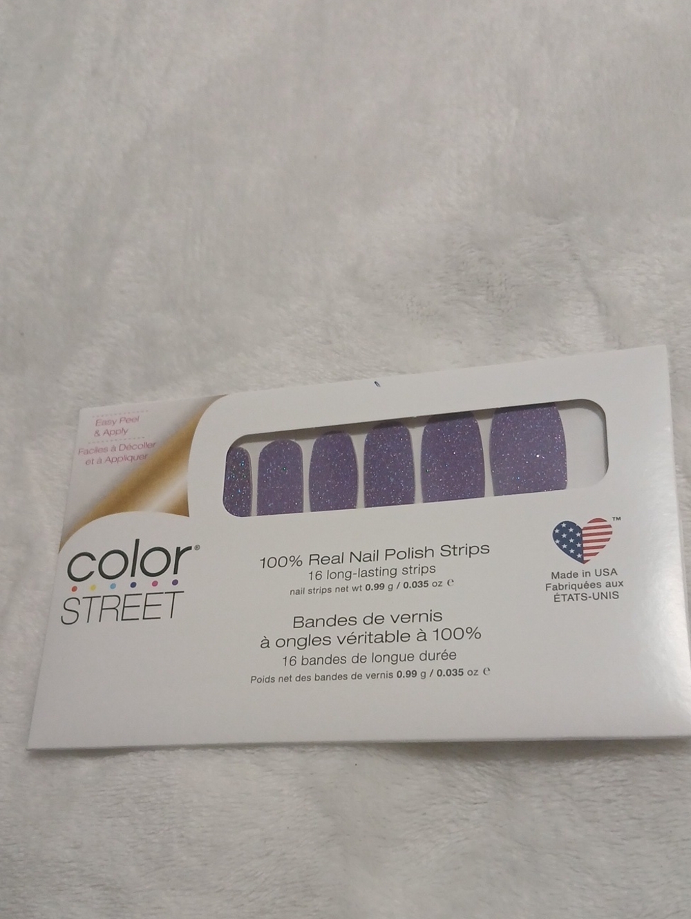 NC13 Color Street Purple Glitter Press-On Nail Strips